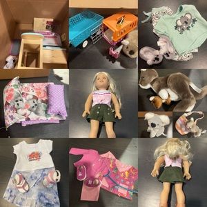 American Girl Kira along with clothing,exam table, animals, & accessories.